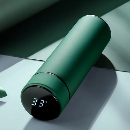 Smart Stainless Steel Thermos: 500ml Vacuum Flask with Temperature Display - Leakproof Water Bottle, Coffee & Tea Mug